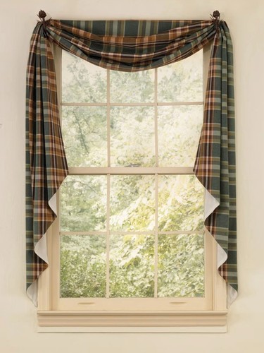 Wood river plaid fishtail swag - plaid,
