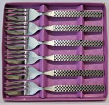 NEW 6x Pastry Desert Parfait Buffet Cake Cocktail Fork Splayd Vtg Cutlery Japan