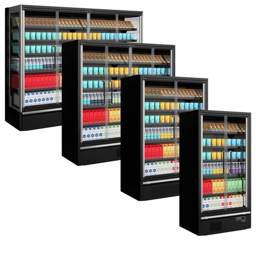 Black glass door multideck - glass,
