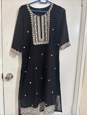 3 Piece Punjabi Indian Pakistani Plazo Suit , Kmeez , Plazo And Dupta