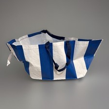 Ikea SACKKARRA Tote Bag X-large Reusable Blue And White Striped 19 Gal Bag Tote