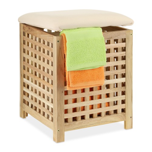 Laundry basket storage ottoman