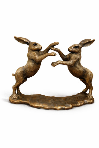 Boxing hares sculpture - boxing,