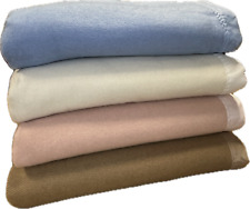 Traditional 100% Acrylic Solid Blanket With Ribbon Trim Available in 4 colours