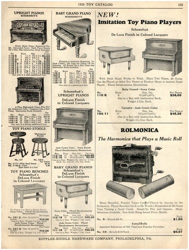 1928 paper schoenhut toy - 1928,