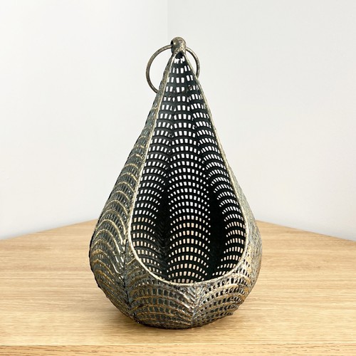 Gold lantern candle holder - gold,