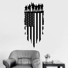 American Flag Soldier Wall Sticker Art Decal for Boys Girls Room Bedroom Decals
