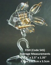 Glass FISH Figurine Gold