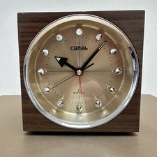 Coral Japan 5058 1960s Mid Century Modern Desk Clock 2 Jewels Vintage Working