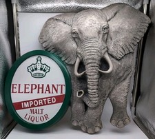 Vint CARLSBERG ELEPHANT MALT LIQUOR SIGN Bar Beer Approx 19x17 Anheuser Busch