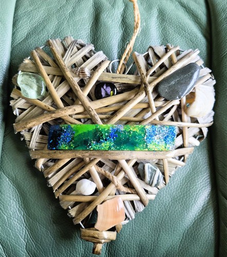 Fused glass charms shells - fused, glass,