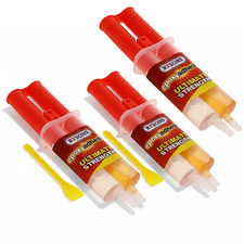 GLUE SYRINGE  3PACK EPOXY  Adhesive Bonds Resin Glass Rubber Metal Quick Drying