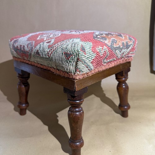 Vintage kilim style footstool - vintage,
