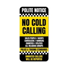 No Cold Callers Sticker Sign
