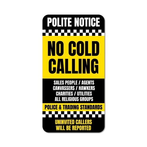 Cold callers sticker sign - cold,