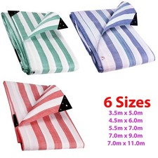 Striped Tarpaulin Medium Heavy Duty Waterproof Market Stall Cover Tarp Sheet