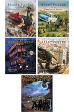 Harry Potter Illustrated Hardback Books 1-5 Book Collection Set Pack - Brand New