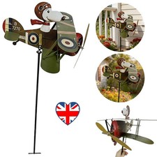 Snoopy Pilot Flying Biplane