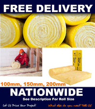 Superglass Loft Roll Insulation Glass Mineral Roll 100mm, 150mm, 200mm - Min 4