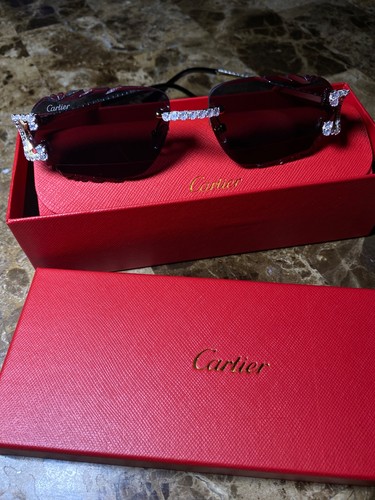 Iced out black lens cartier - out, cartier's