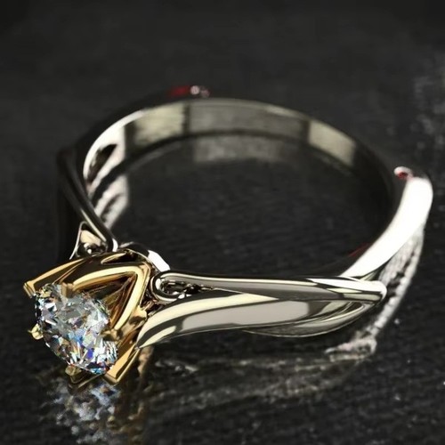 Pure 18k gold moissanite ring - pure,
