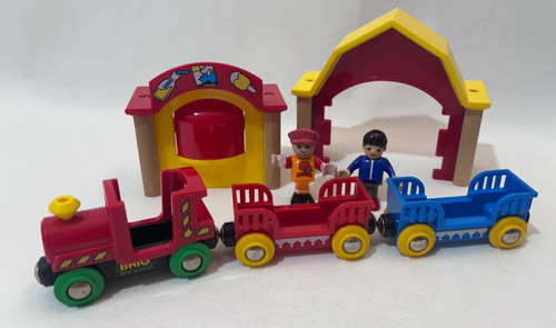 Brio garage play with - with, train