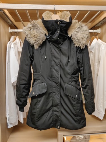 Zara coat jacket parka black - zara,