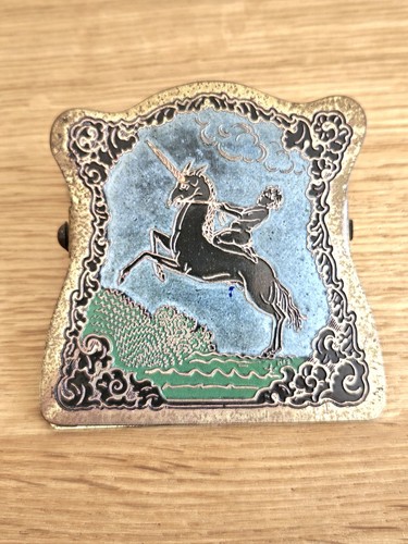 Vintage brass enamel mythical - brass,