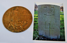 WW1  PLAQUE DEATH PENNY Alfred