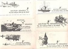 BRITISH SEAGULL OUTBOARD MOTOR  Dorset : 6x Small Original Vintage 1950s Adverts