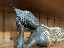 Thai Bronze Reclining Buddha