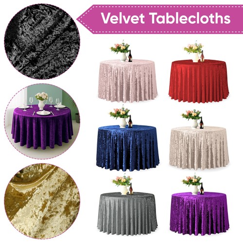 Round velvet tablecloth - round,