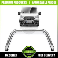 BULL BAR STEEL CHROME AXLE NUDGE A-BAR GUARD FIT FORD TRANSIT 2014 - 2021 MK8