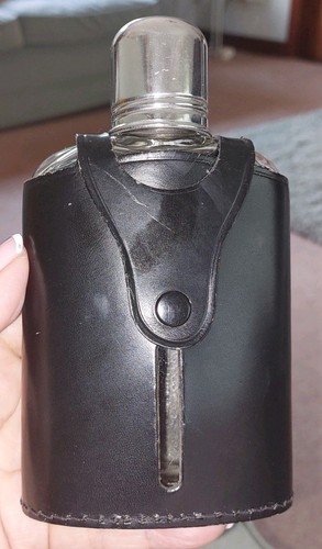Vintage glass hip flask - hip,