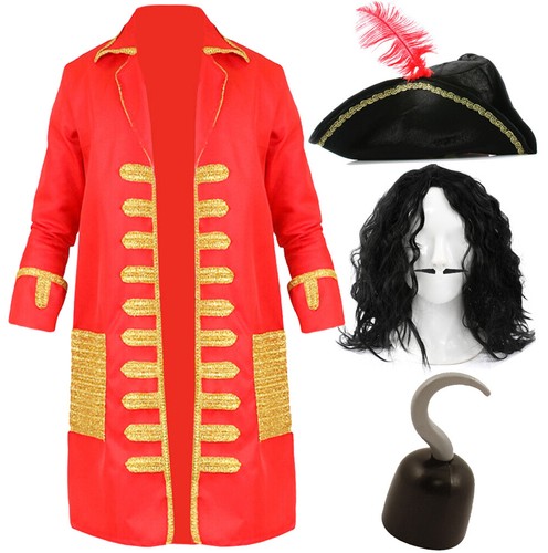 Mens pirate captain with hook - captain,