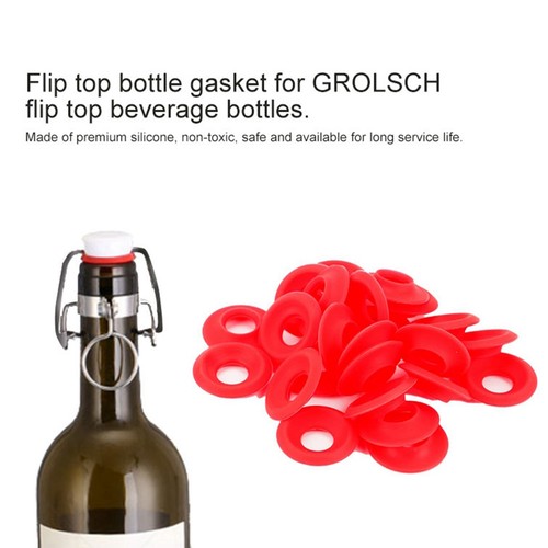 25pcs red silicone grolsch - red,