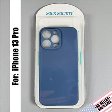 Sock Society Case designed for iPhone 13 Pro - Steel Blue | Soft Touch Silicone