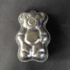 Vintage Metal Teddy Bear Cake Mold Small Baking Pan Tin