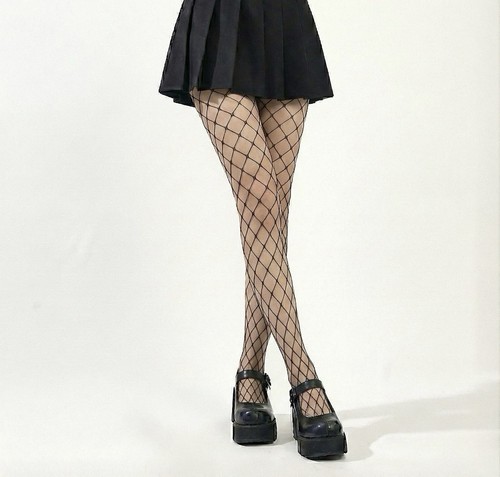 Black fishnet tights - black, –