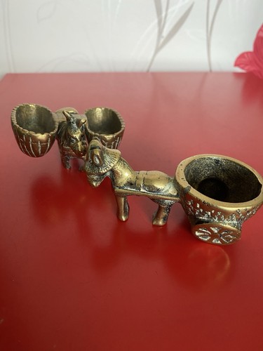 Vintage brass donkey cart - cart, &