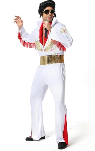 Mens elvis red white deluxe - mens,