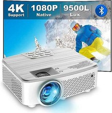 Projector 1080P Native Support 4K Portable Projector 200''Display for TV Stick