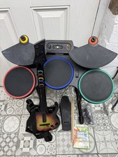 Guitar Hero World Tour Xbox 360 Wireless Drum Kit Drums Bundle Controller & Game