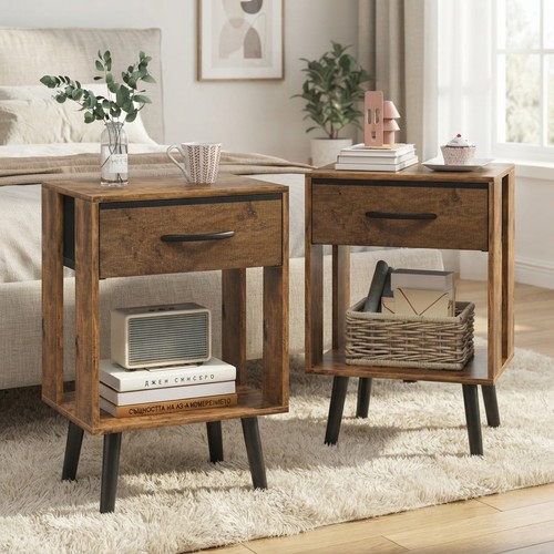 Modern rustic nightstand pair - rustic,