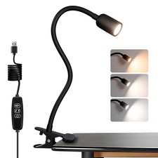 LED Lamp Clamp USB Reading Desk Light Bedside On Clip Night Light Flexible Bed
