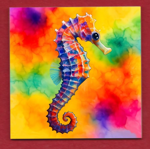 Multicolour seahorse bathroom - seahorse,