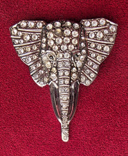 Butler & Wilson Brooch Vintage Rare Elephant's head Stamped Boxed