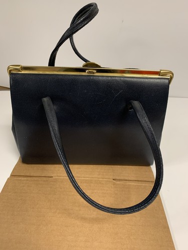 Vintage harrods handbag navy - handbag,