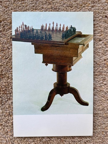 Ussr postcard wooden chess - ussr,
