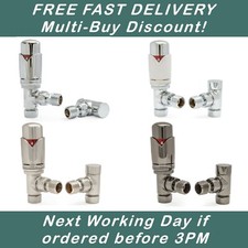 Thermostatic Radiator Valves Modern TRV Lockshield Angled Marella | Hot Flow